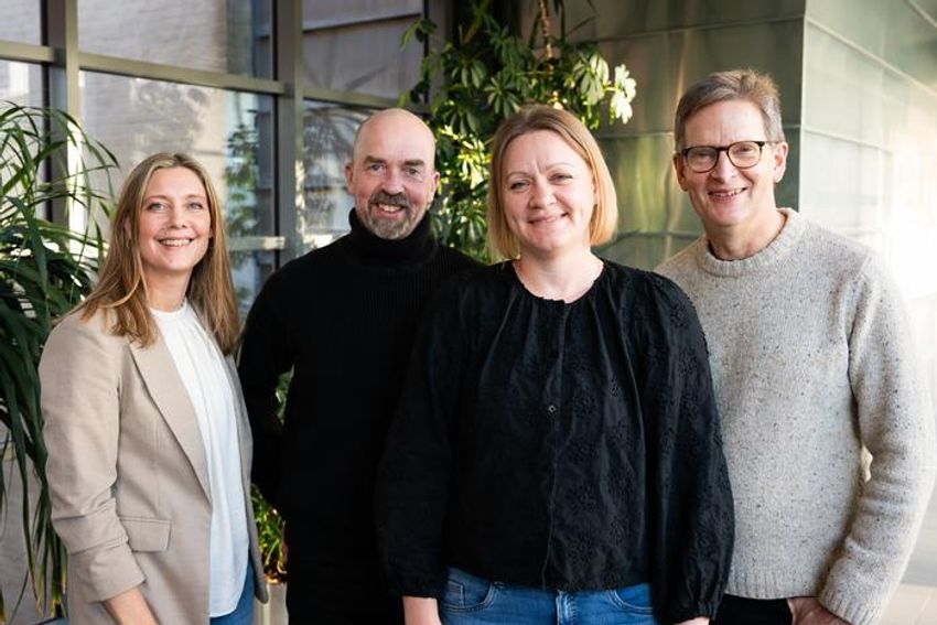 Part of the team in Sweden. From left: Helena Levin, Niklas Nielsen, Marion Moseby Knappe and Tobias Cronberg. Not in the photo: Susann Ullén and Alice Lagebrant.