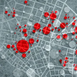 The simulation model examined HIV infections across 18 states, with populations representing different groups of age, race, and sex. 