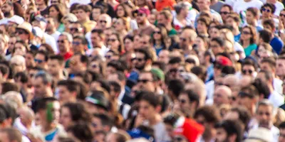 Crowd at a major international event raising public health concerns.