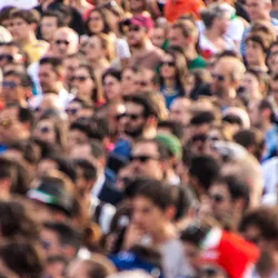 Crowd at a major international event raising public health concerns.