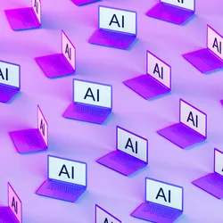 Digital laptops displaying AI for clinical laboratories